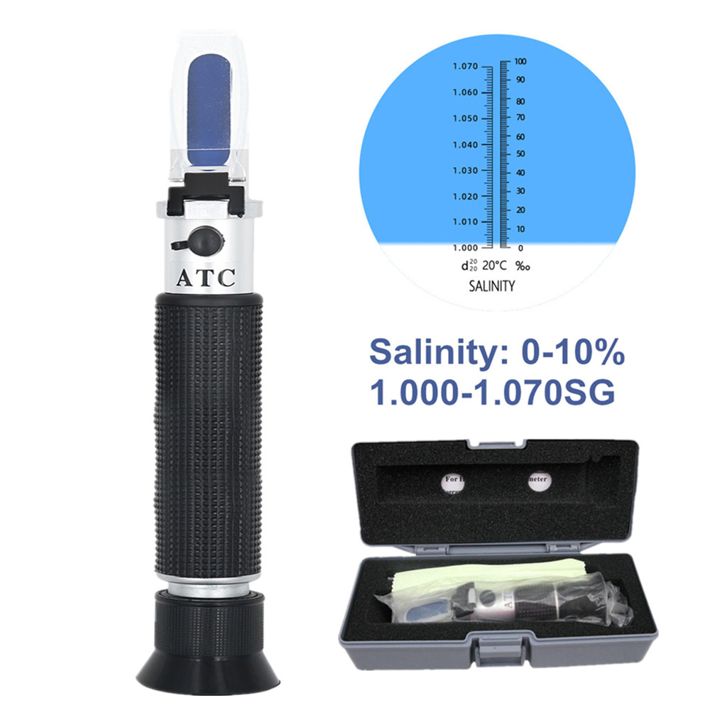 Marine Aquarium Hydrometer - Handheld Salinity Refractometer Sea Salt Water
