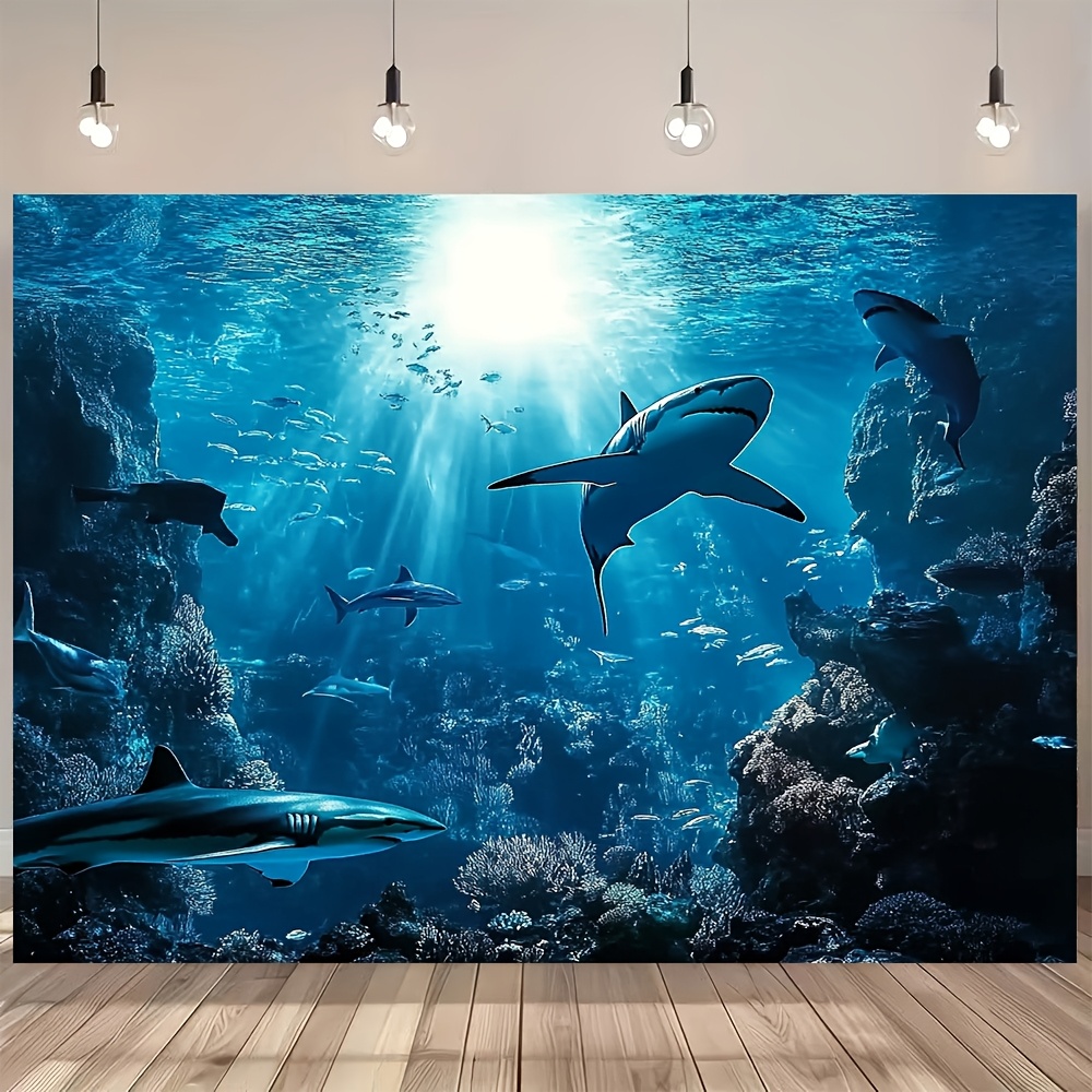 Aquarium Blue Marine - Majestic Deep Sea Shark Wall Tapestry