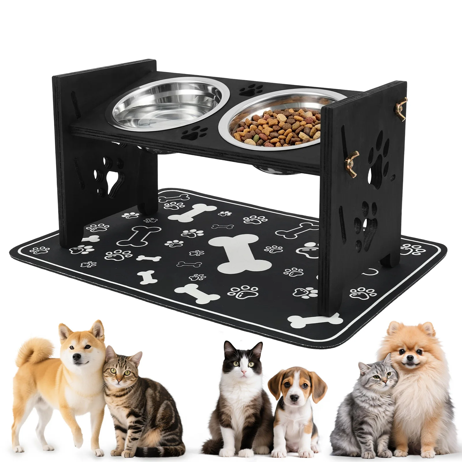 Elevated Dog Feeder Bowls Adju - Royal Canin Food Medium 评论和价格