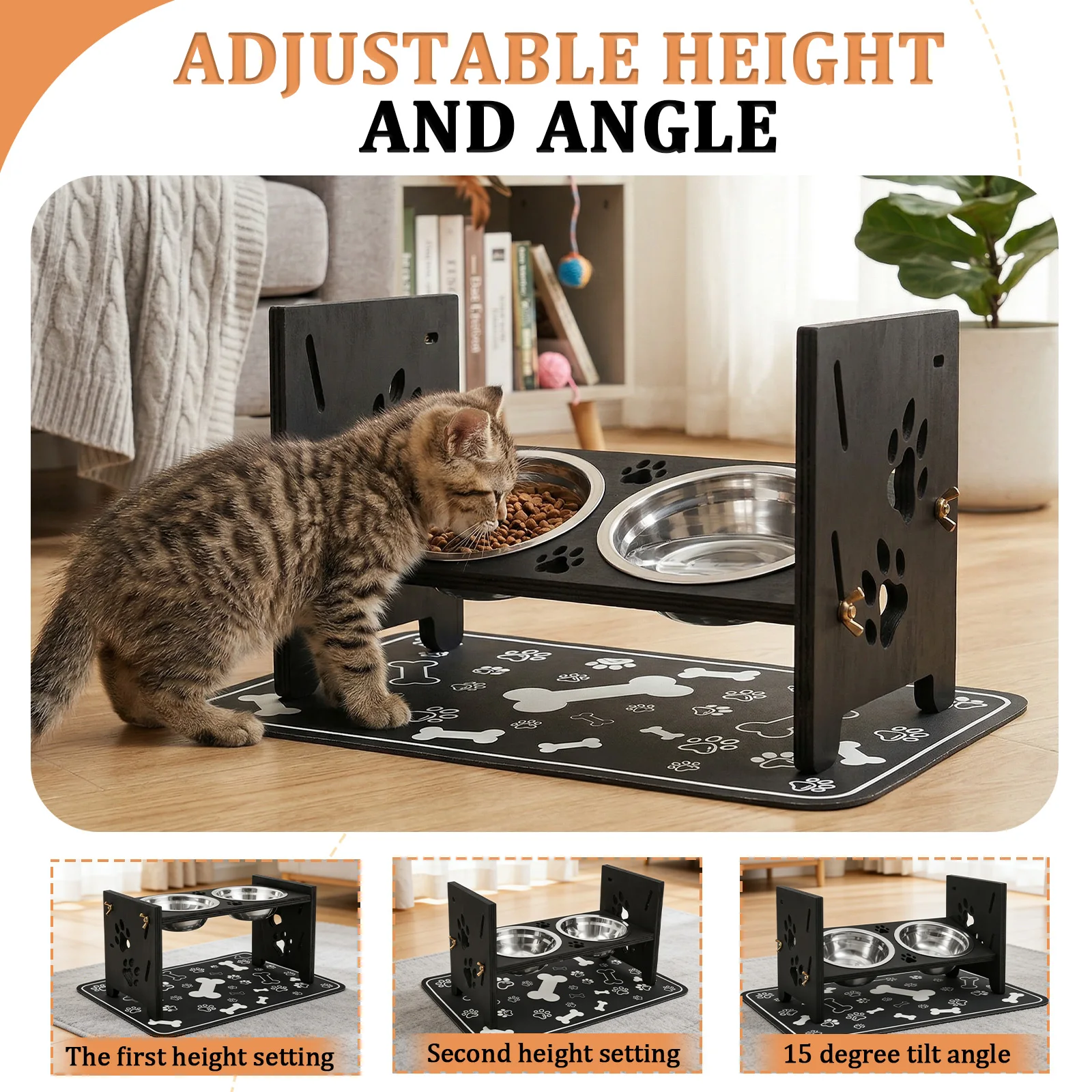 Elevated Dog Feeder Bowls Adju - Royal Canin Food Medium 评论和价格