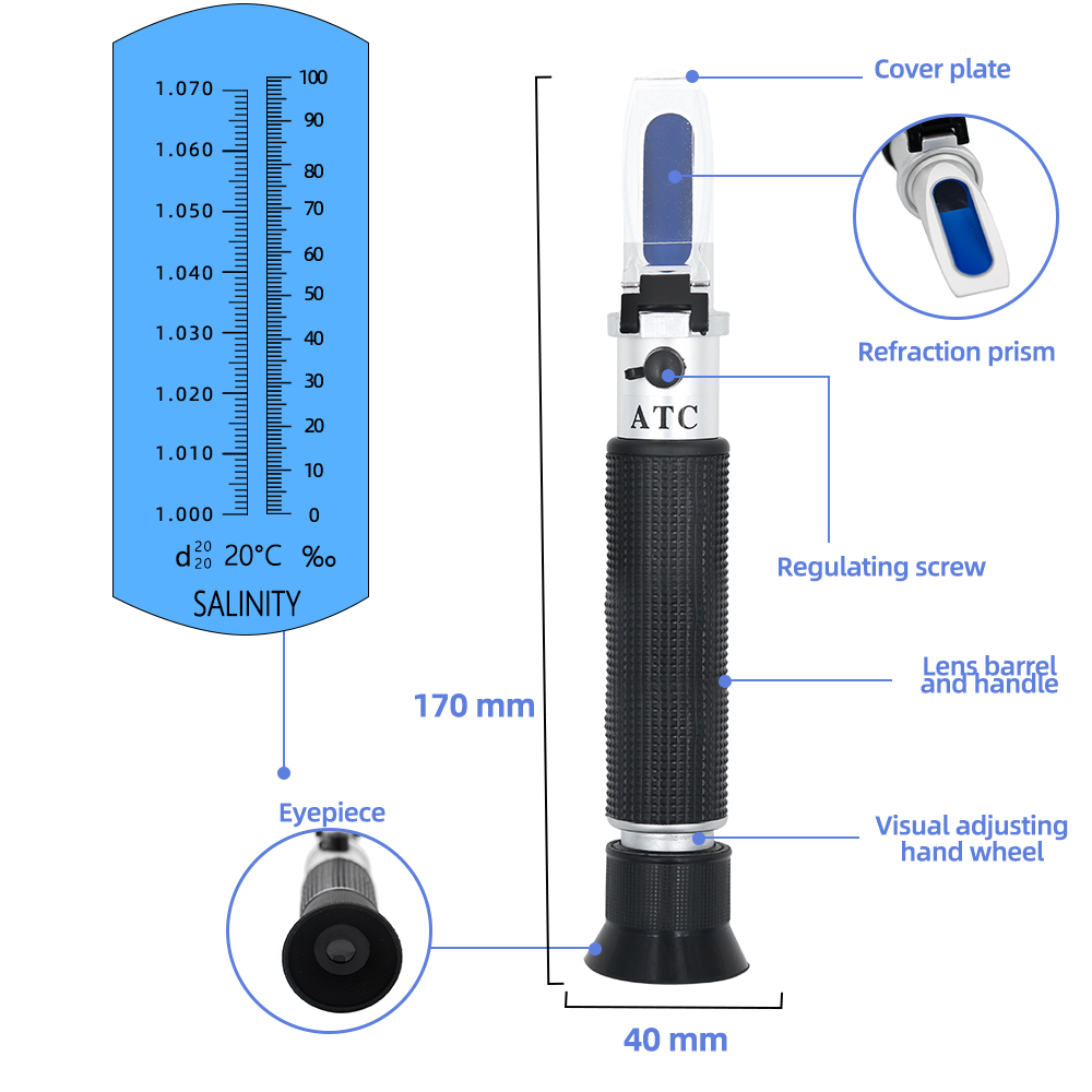 Handheld Salinity Refractomete - Marine Aquarium Hydrometer 评论和价格