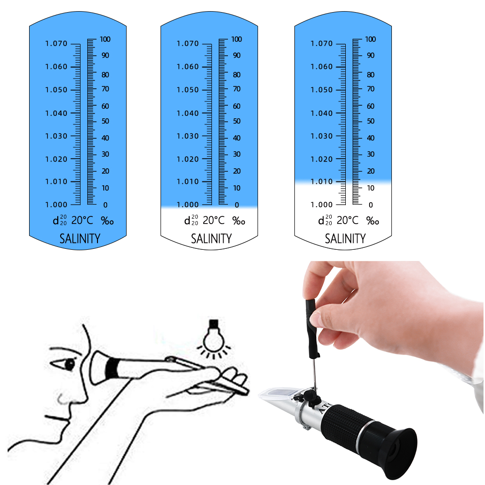 Handheld Salinity Refractomete - Marine Aquarium Hydrometer 评论和价格